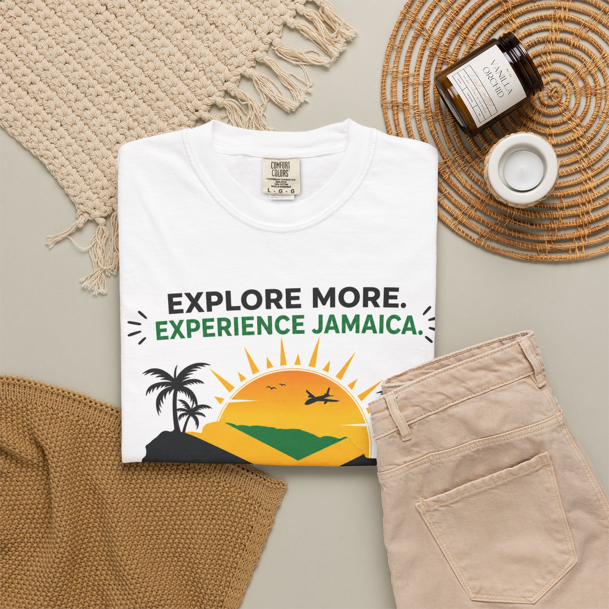 Explore More, Experience Jamaica Unisex Garment-Dyed T-shirt - Image 4