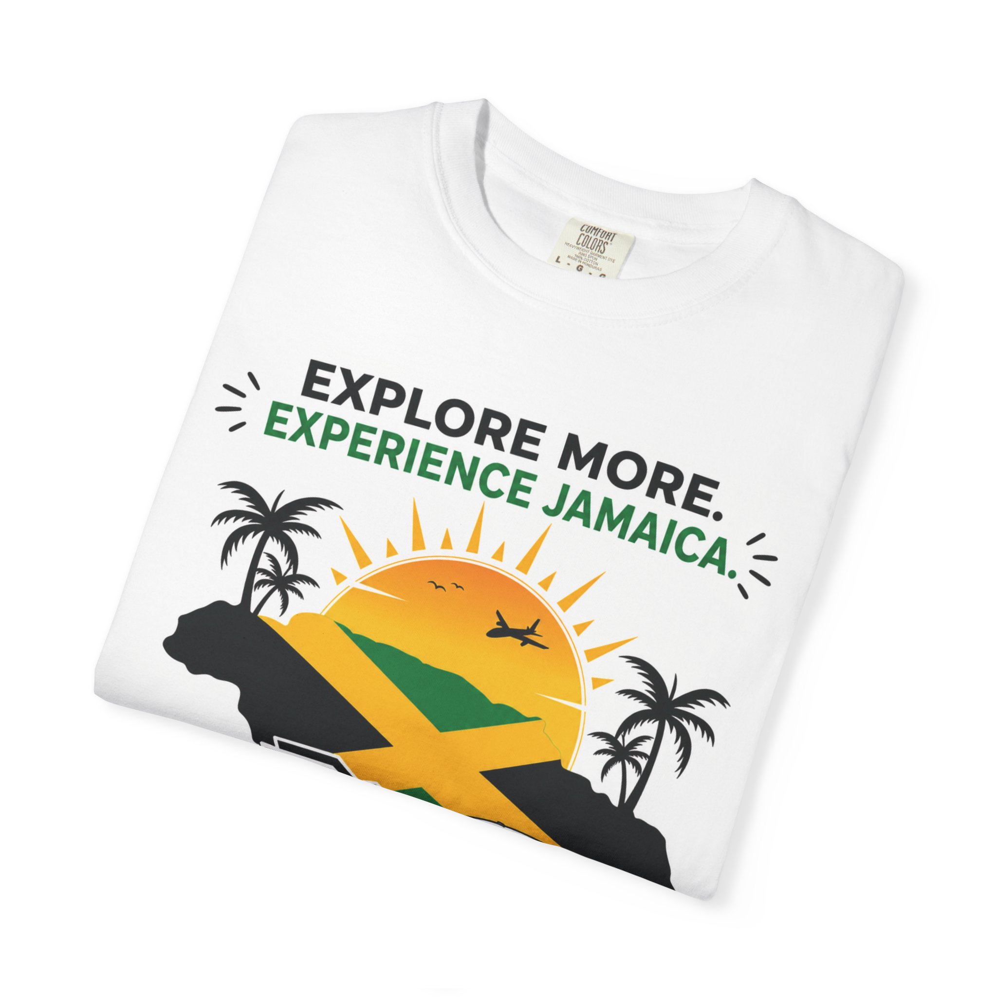 Explore More, Experience Jamaica Unisex Garment-Dyed T-shirt - Image 3